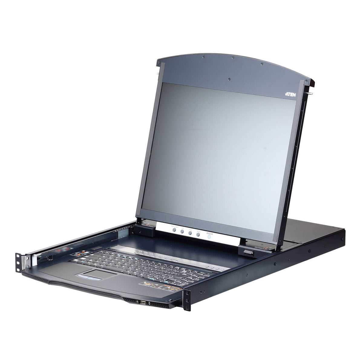 Aten 16 Port Dual Rail CAT5 LCD KVM over IP Switch 19' LED-Backlit LCD Monitor, Touchpad PS/2-USB Local/Remote Share Acess, Multi-interface, Rackmount Aten 16 Port Dual Rail CAT5 LCD KVM over IP Switch 19' LED-Backlit LCD Monitor, Touchpad PS/2-USB Local/Remote Share Acess, Multi-interface, Rackmount